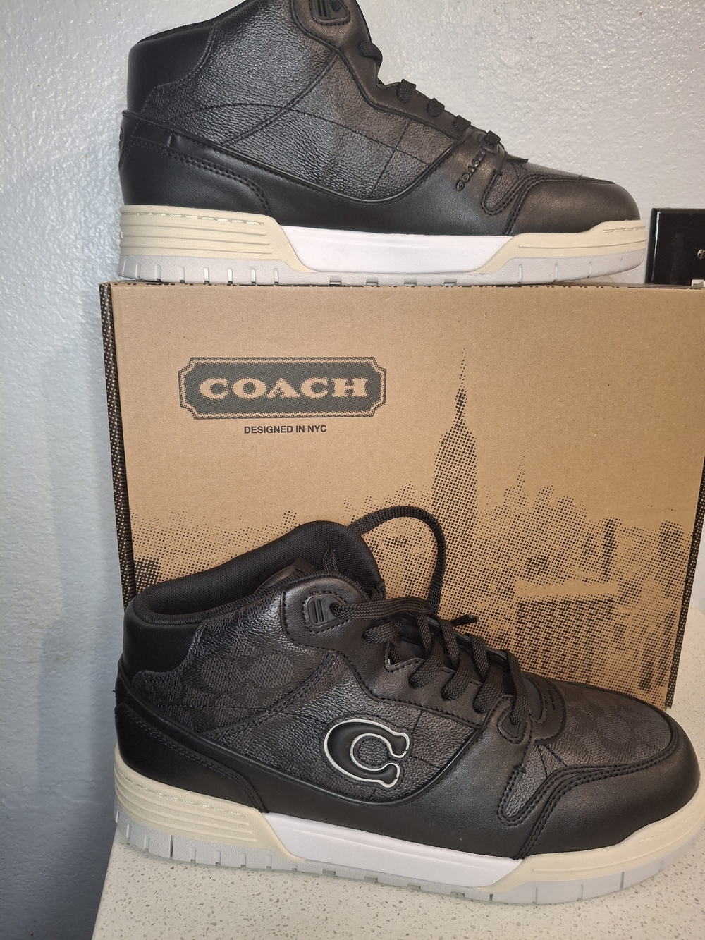 COACH Men's Black High-Top Sneakers